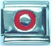 Red letter - O - 9mm Italian charm
